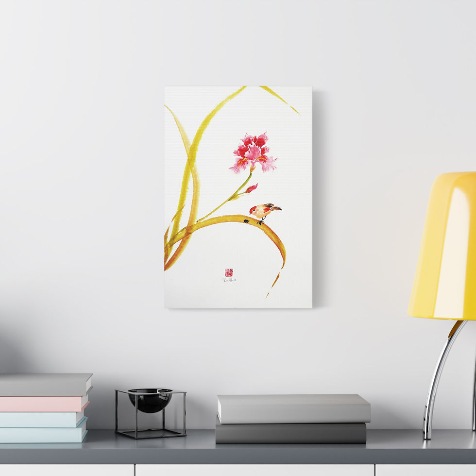 Thumbnail: Matte Canvas, Stretched, 1.25"- Iris and Bird