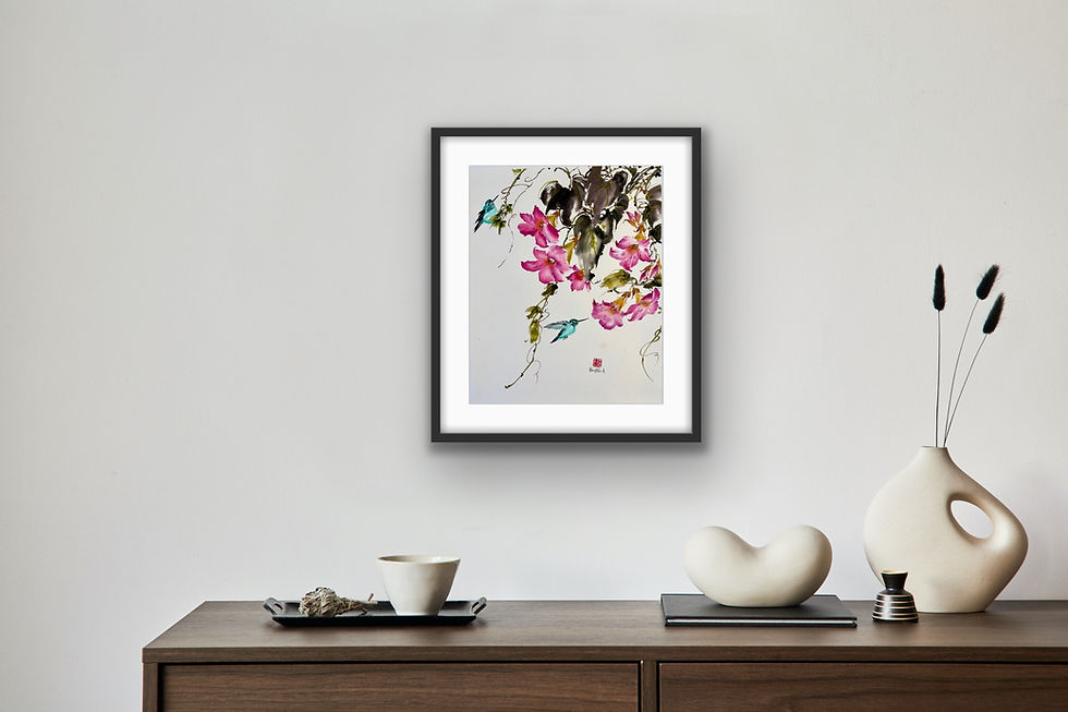 Thumbnail: Floral Harmony- Chinese Brush Painting
