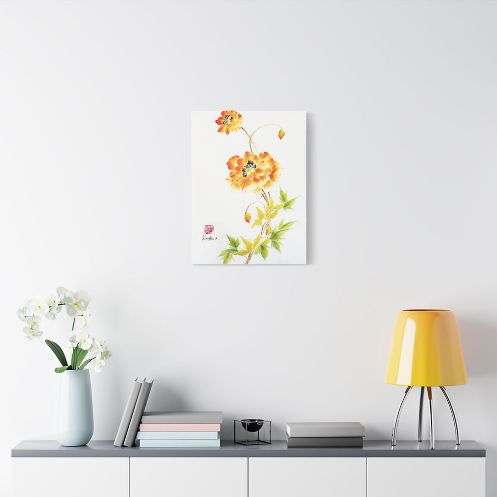 Thumbnail: Matte Canvas, Stretched, 1.25"- Poppies