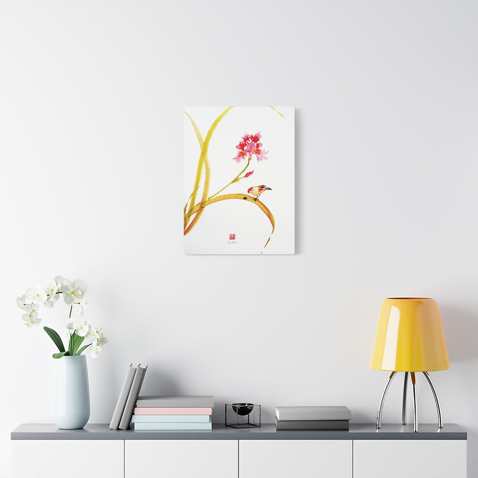 Thumbnail: Matte Canvas, Stretched, 1.25"- Iris and Bird