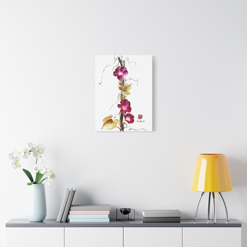 Thumbnail: Matte Canvas, Stretched, 1.25"- Morning Glories