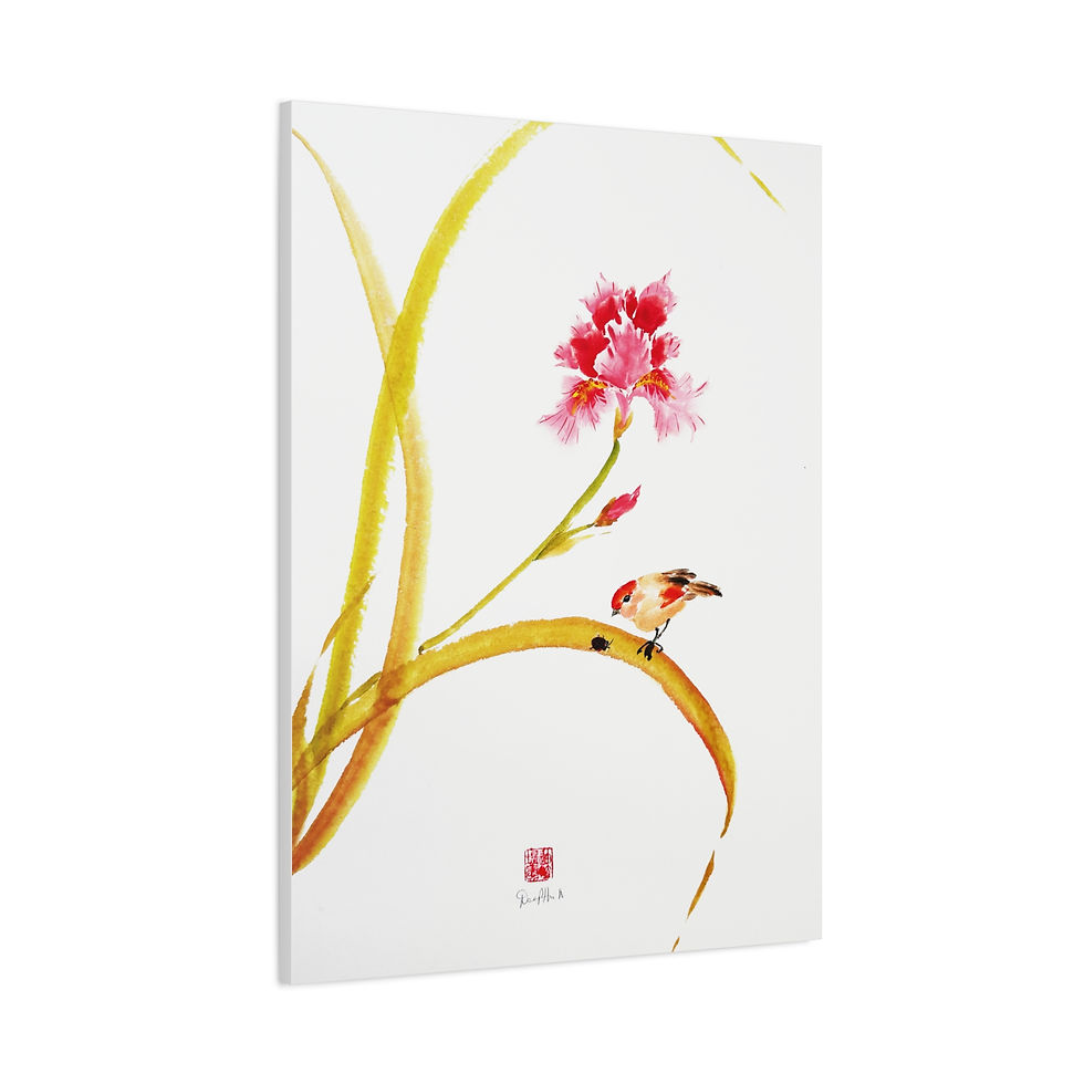 Thumbnail: Matte Canvas, Stretched, 1.25"- Iris and Bird