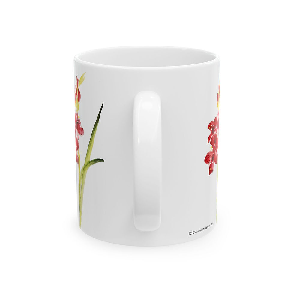 Thumbnail: Gladiolus- Fine Art Ceramic Mug, (11oz, 15oz)