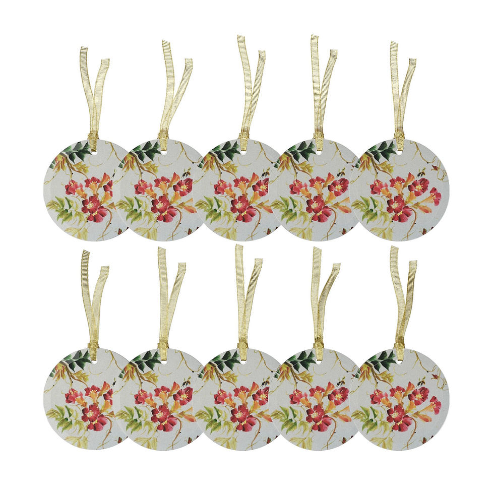Thumbnail: Trumpet Vine and Bee- Glass Ornaments