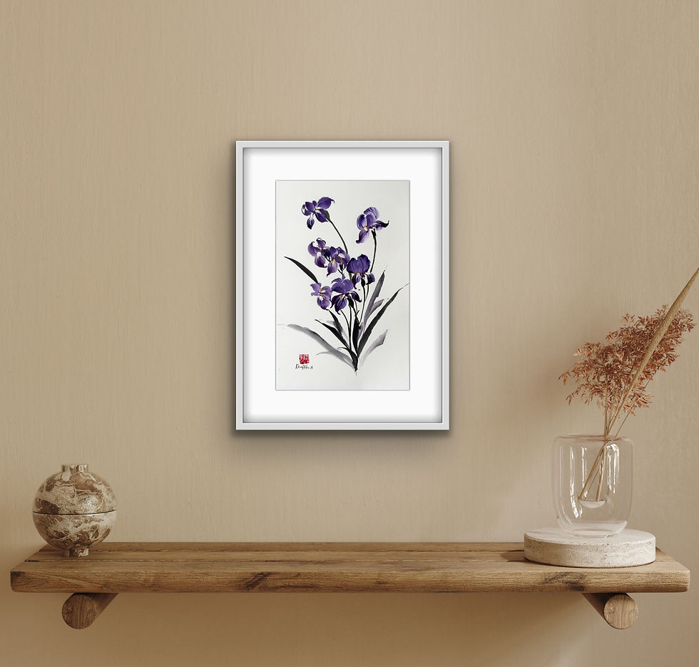 Thumbnail: Violet Grace-Iris Chinese brush painting