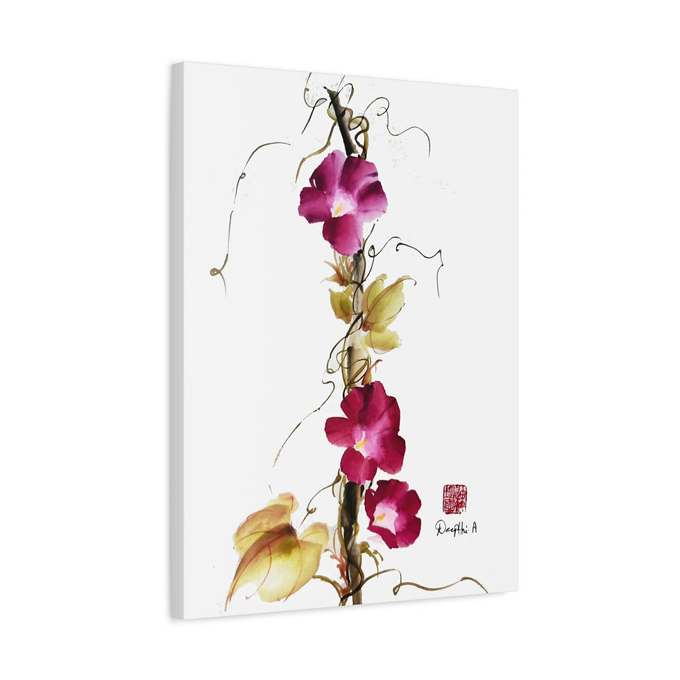 Thumbnail: Matte Canvas, Stretched, 1.25"- Morning Glories