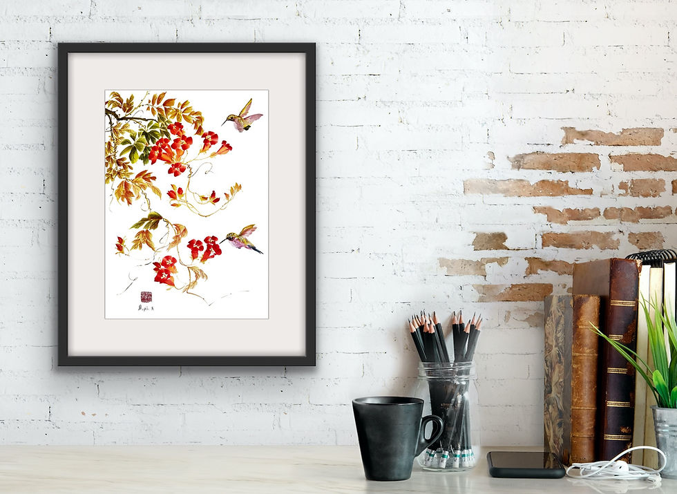 Thumbnail: A Sip of Scarlet- Fine Art Print