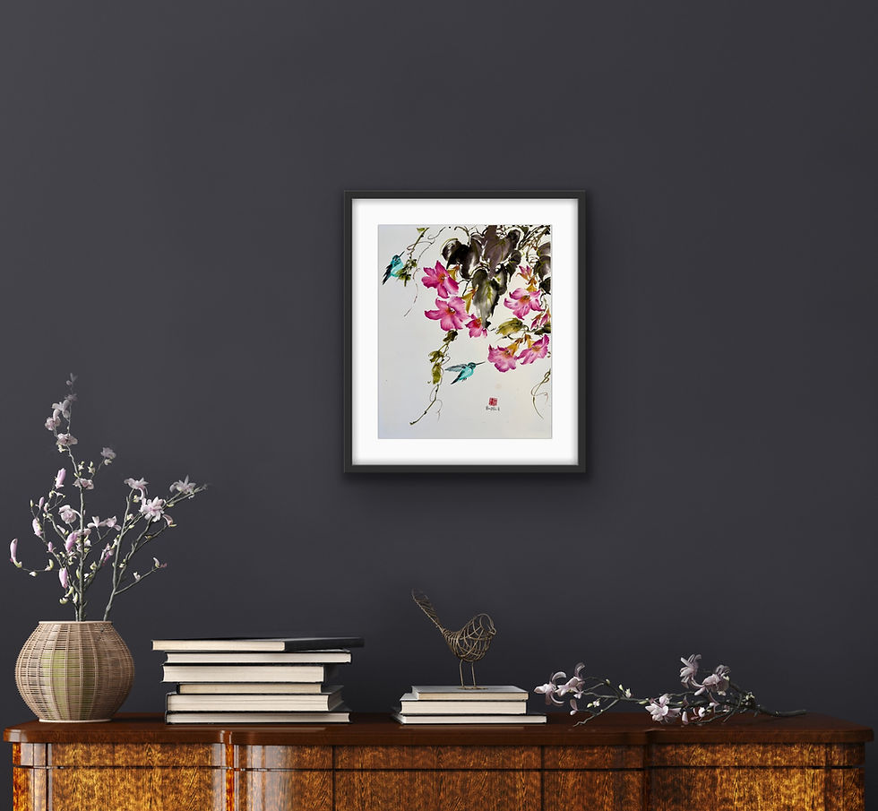 Thumbnail: Floral Harmony- Chinese Brush Painting