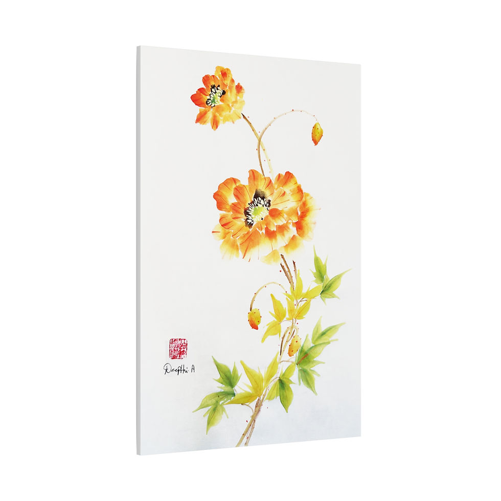 Thumbnail: Matte Canvas, Stretched, 1.25"- Poppies