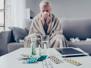 Winter cold and flu medications highlighting seasonal factors that can worsen urinary symptoms in men.