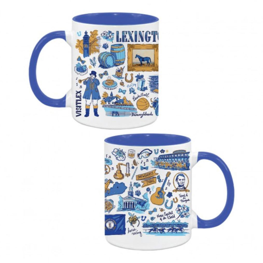 Blue Horse Doodle Mug