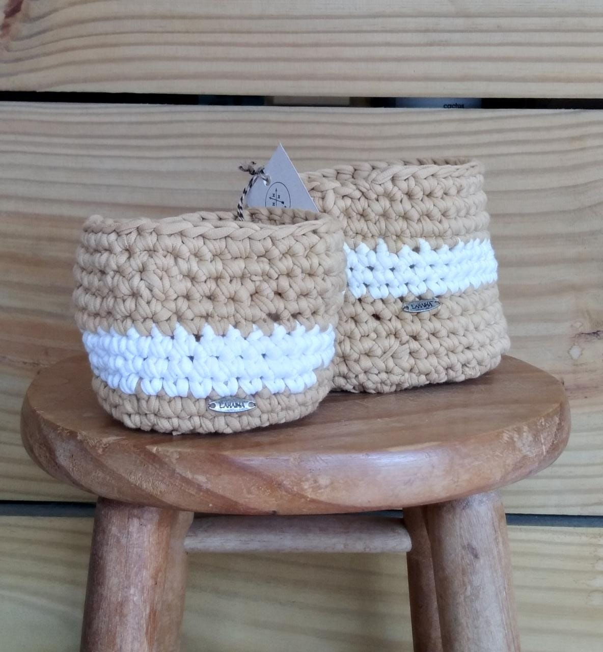 Conjunto de Cachepôs em Crochê