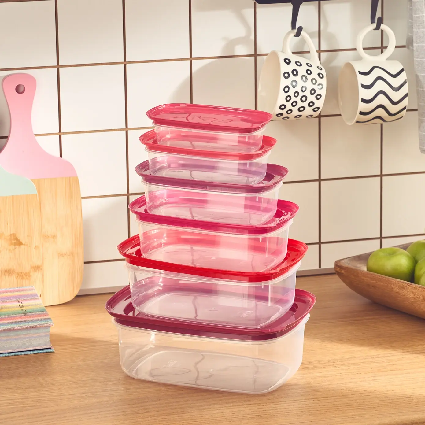 طقم حافظات فيكس احمر 6 قطع