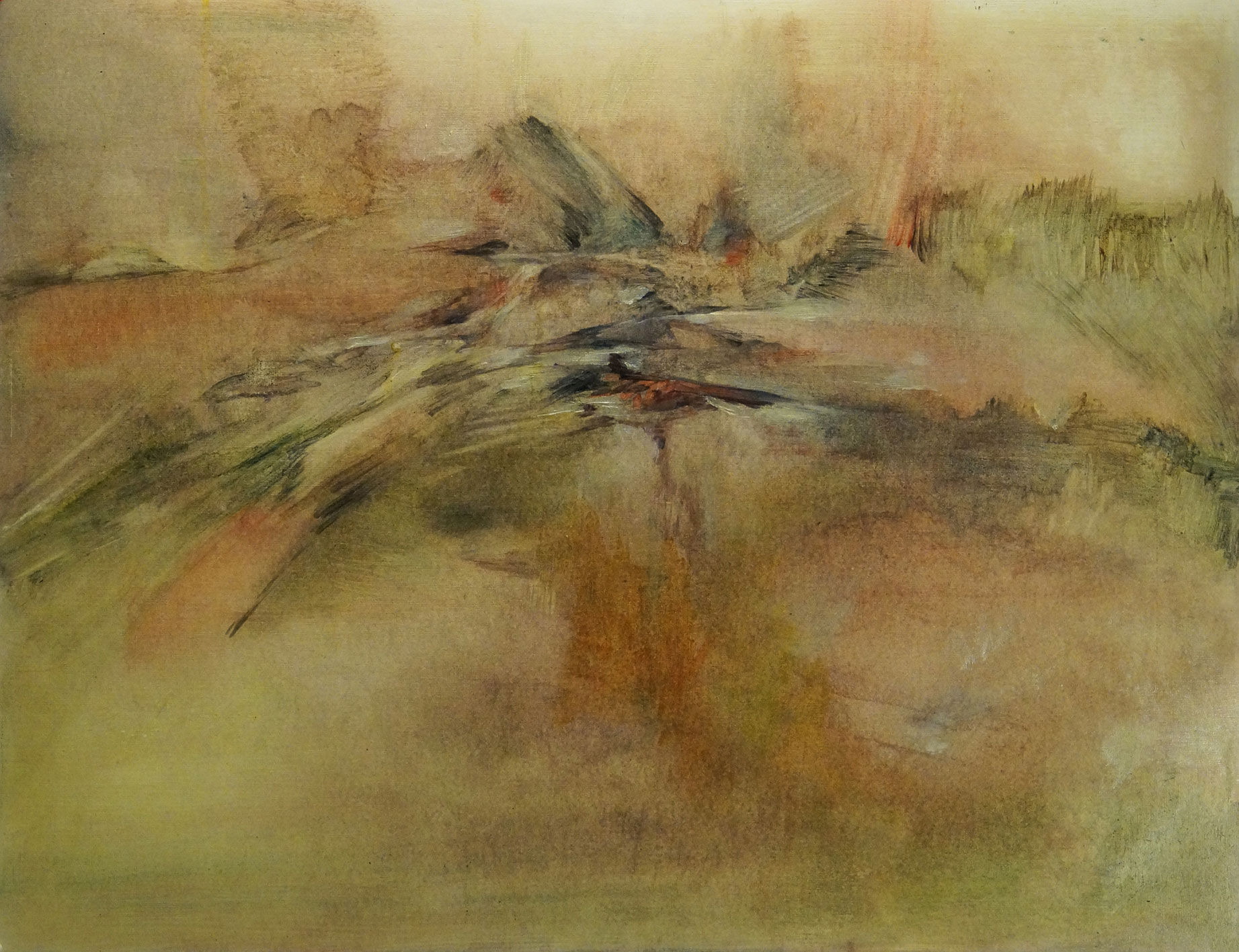 Composition 552, 2014, huile sur papier toilé 50 x 65 cm