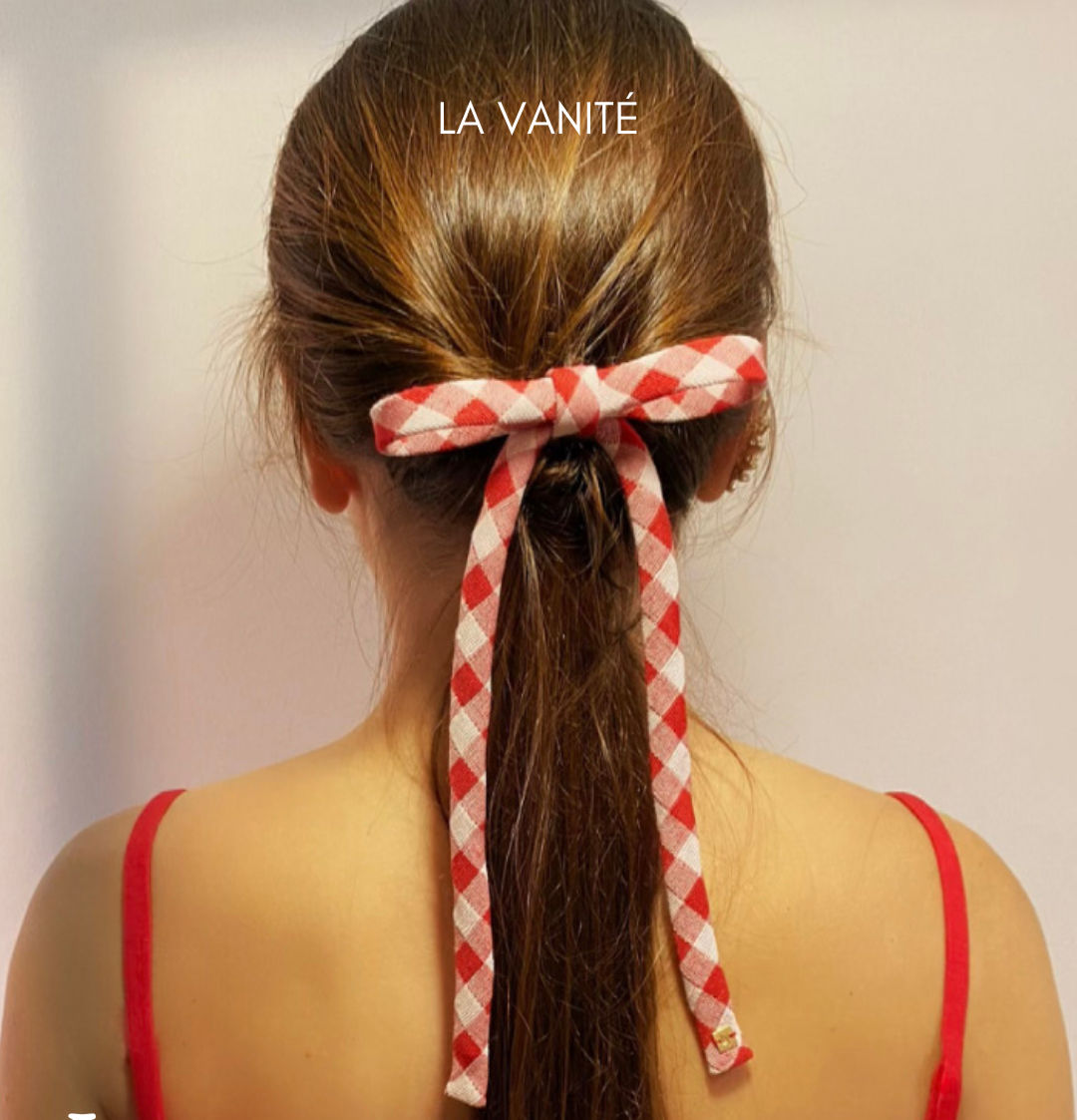 Laço Séduction - Jacquard Vichy vermelho