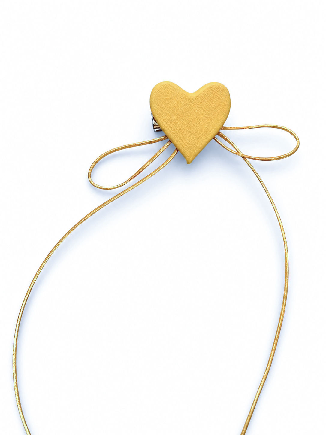 Hair Clip Petite Coeur - Couro Legítimo - Amarelo