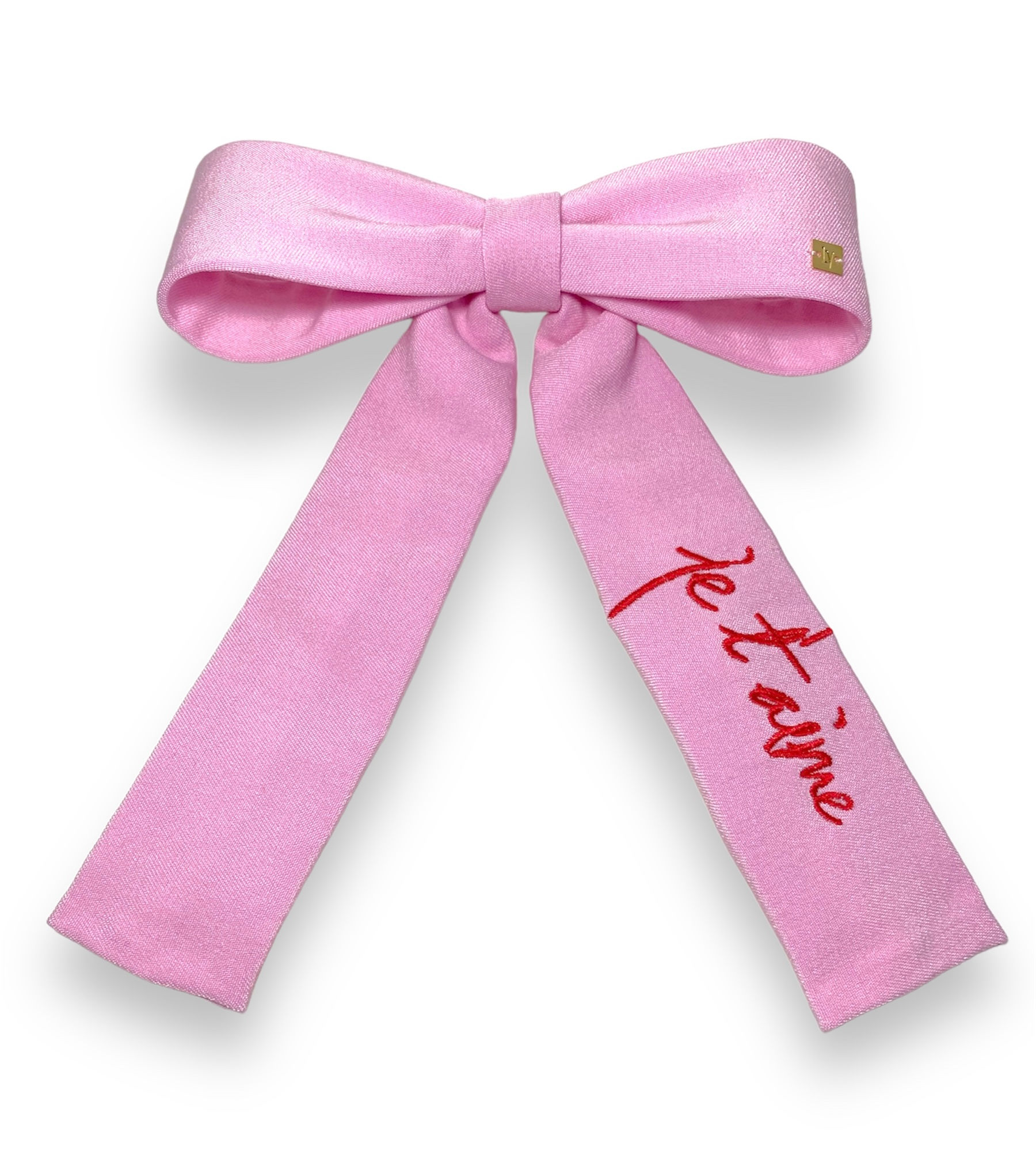 laço rosa, laço rosa claro, laço bordado, laço francês, laço com pontas