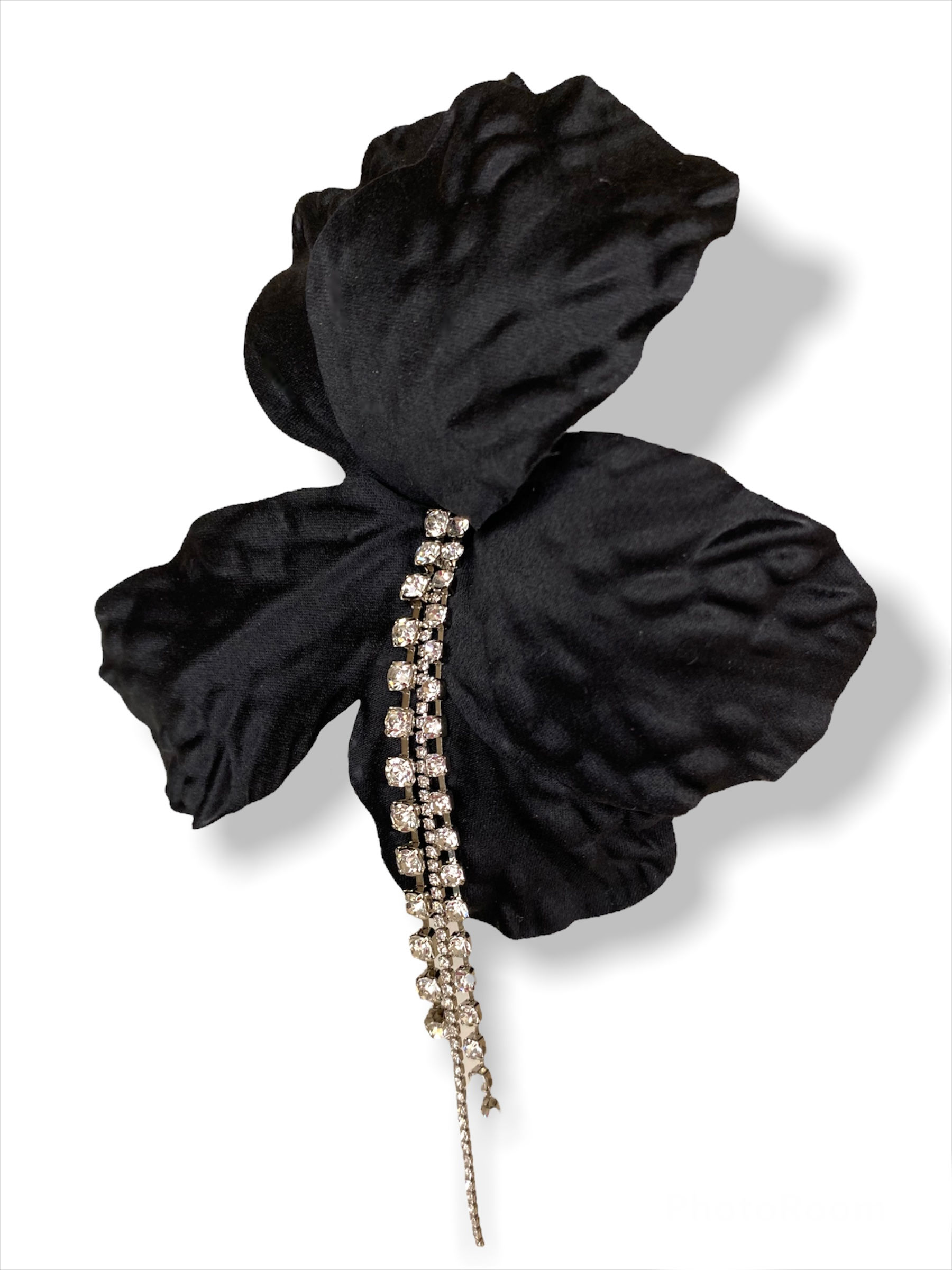 Hair Clip Preto penteado festa, clip de cabelo flor preta, presilha preta, presilha preta com strass