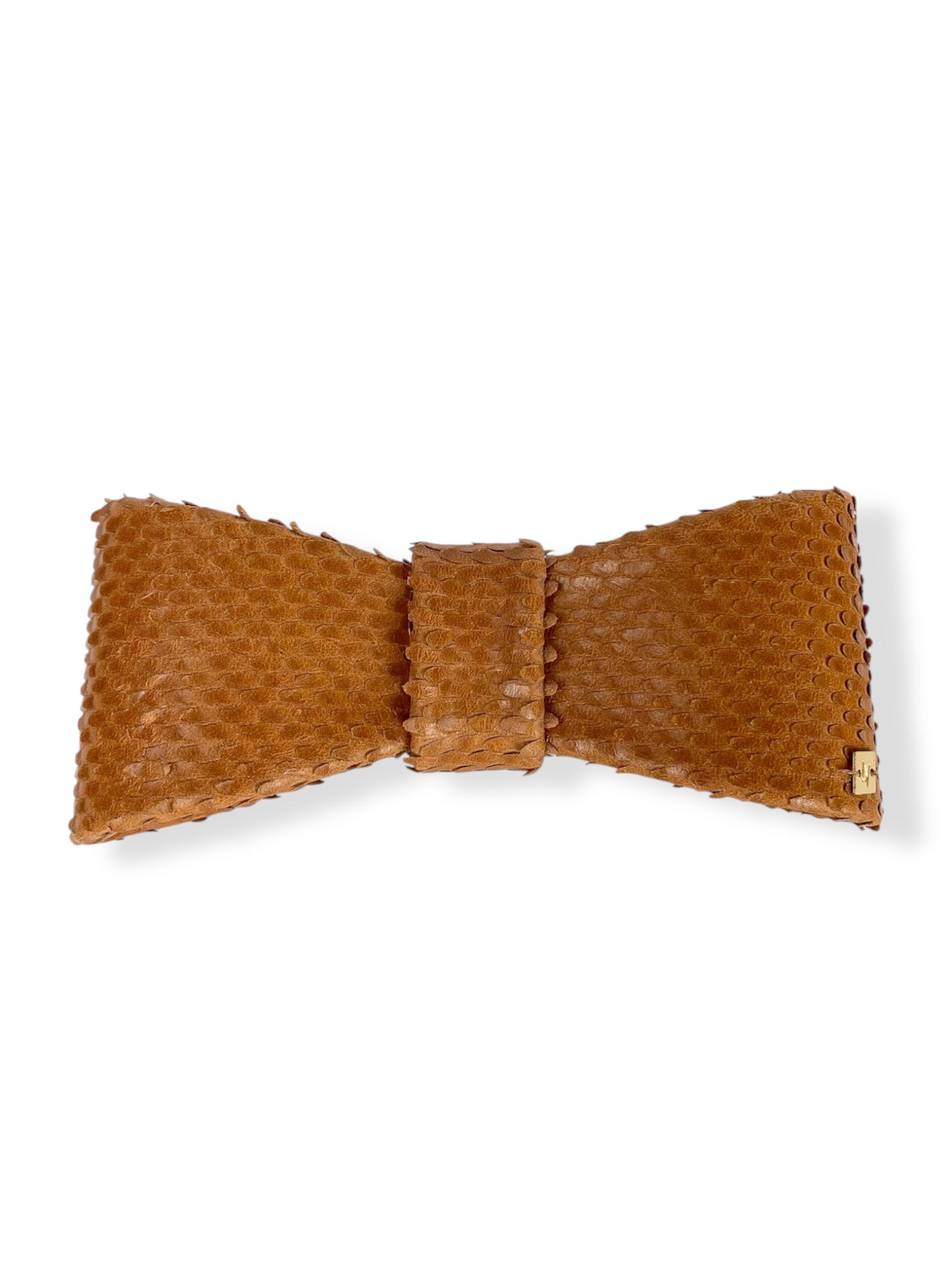 Laço de couro Legítimo - Éternel Caramelo escamas