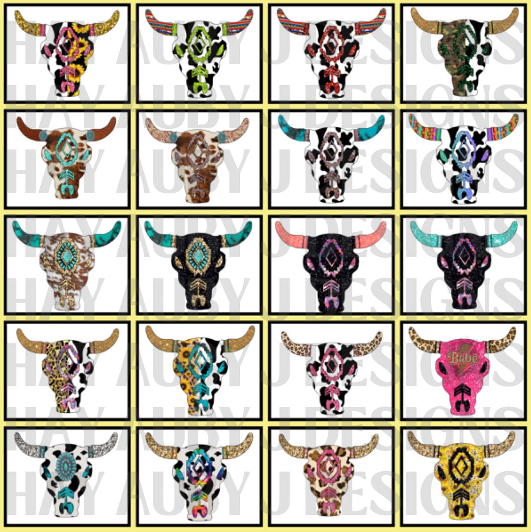 Bull Skull Cardstock for JCA Mold