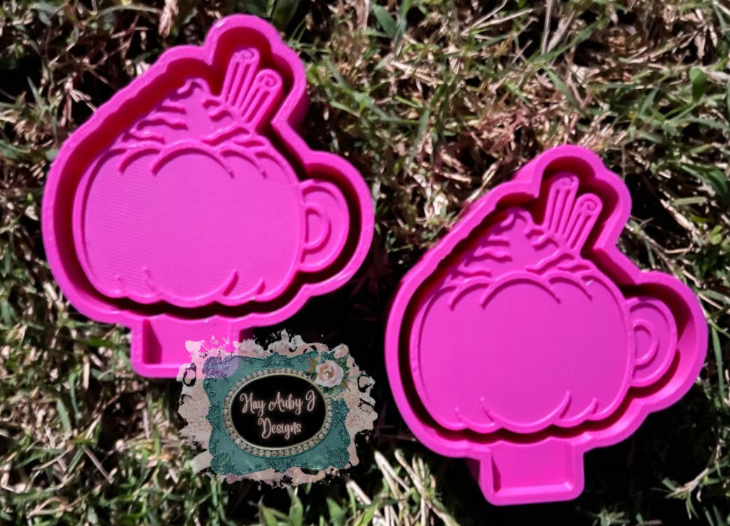 Pumpkin Spice Mug Vent Clips Set Silicone Freshie Molds