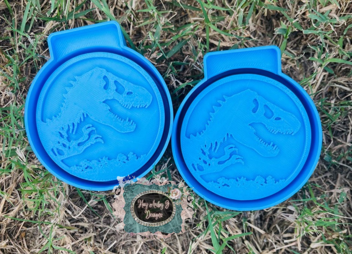 Jurassic Park Round Vent Clips Set Silicone Freshie Molds