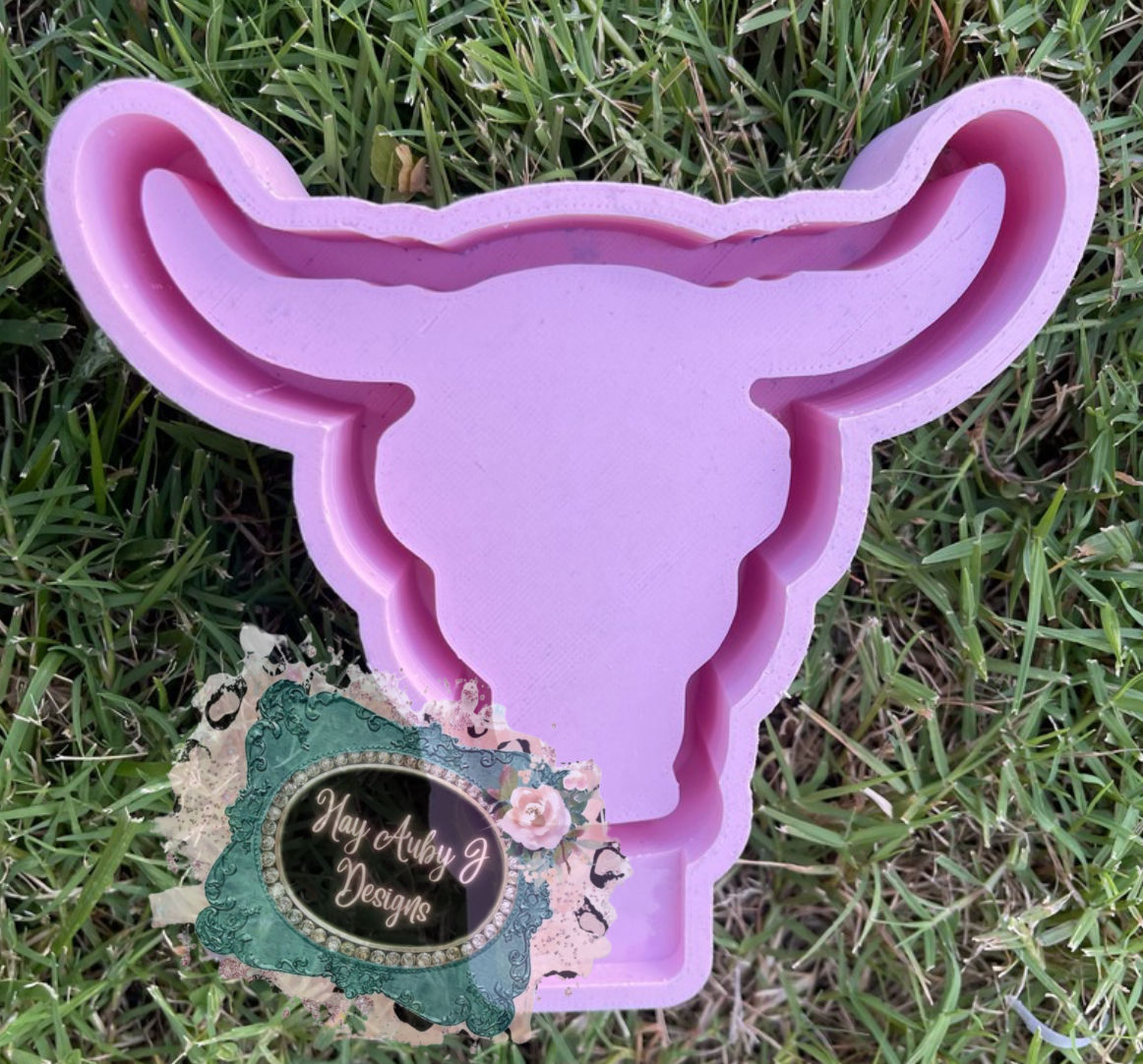 Cardstock Bull Skull Silicone Freshie Mold