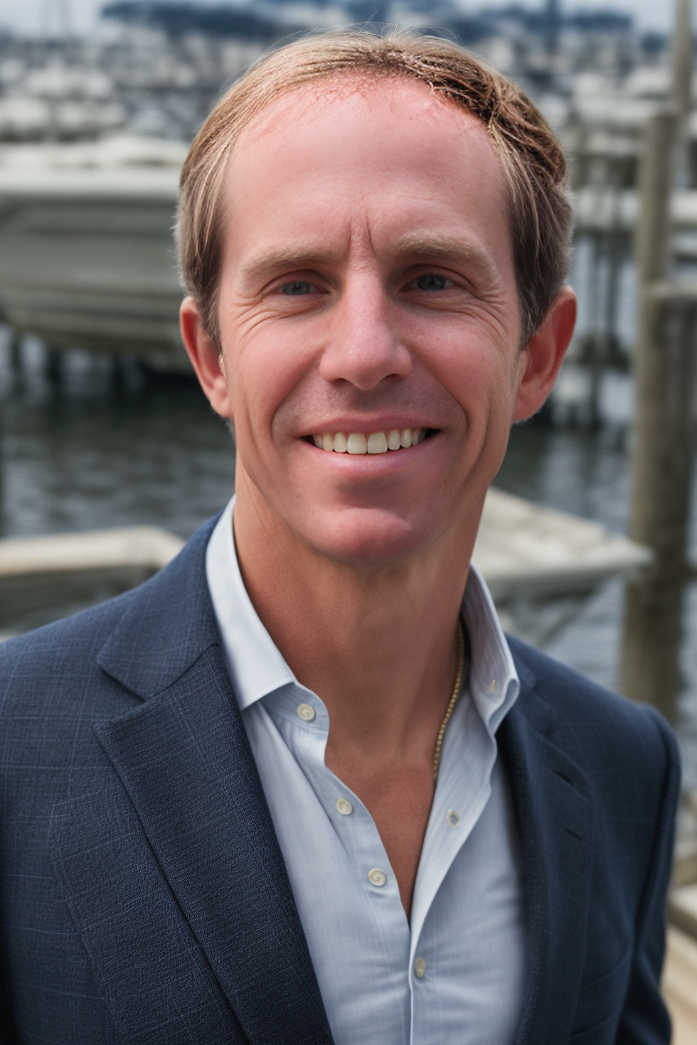 photo of chris sailors yacht broker in a blazer