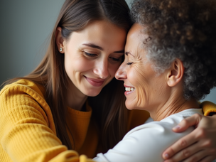 adult daughter supporting her mother through a dementia care planning conversation in Plantation FL