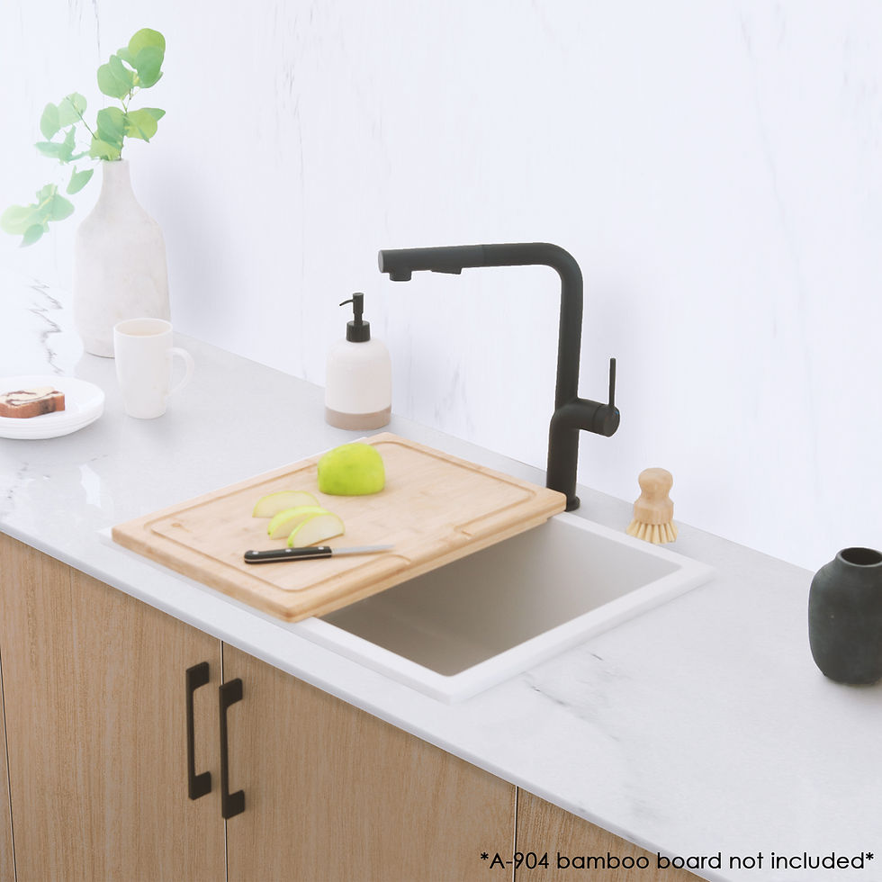 Thumbnail: STYLISH 22'' ASPEN S-822H White Composite Granite Kitchen Sink