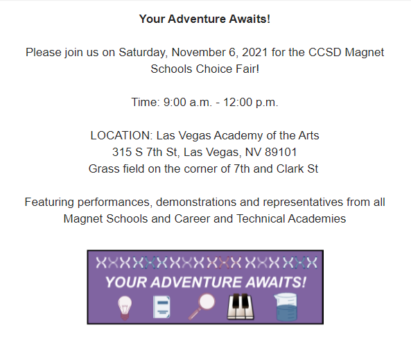 2022 2023 Ccsd Calendar Ccsd Choice Fair For Interested Students For 2022-2023 School Year,  November 6!