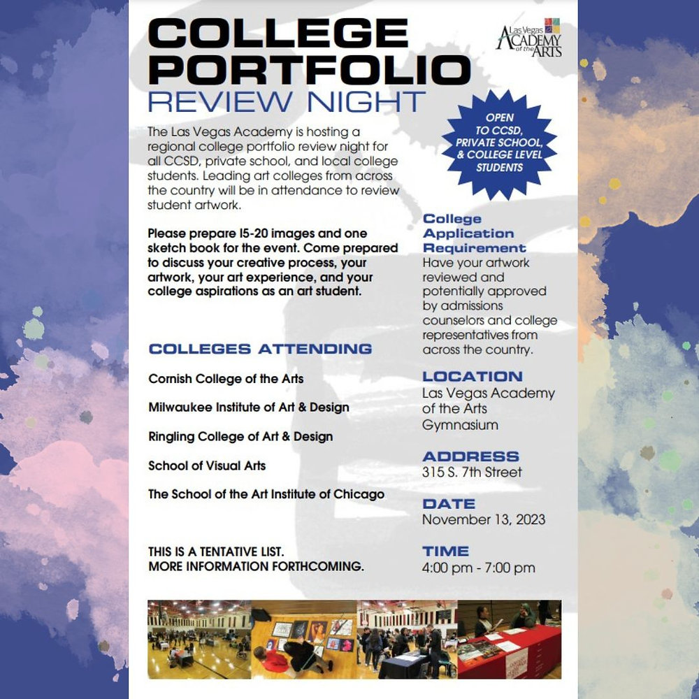 Visual Arts College Portfolio Night!