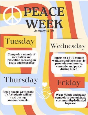 LVA PEACE Week, Jan. 16-19!