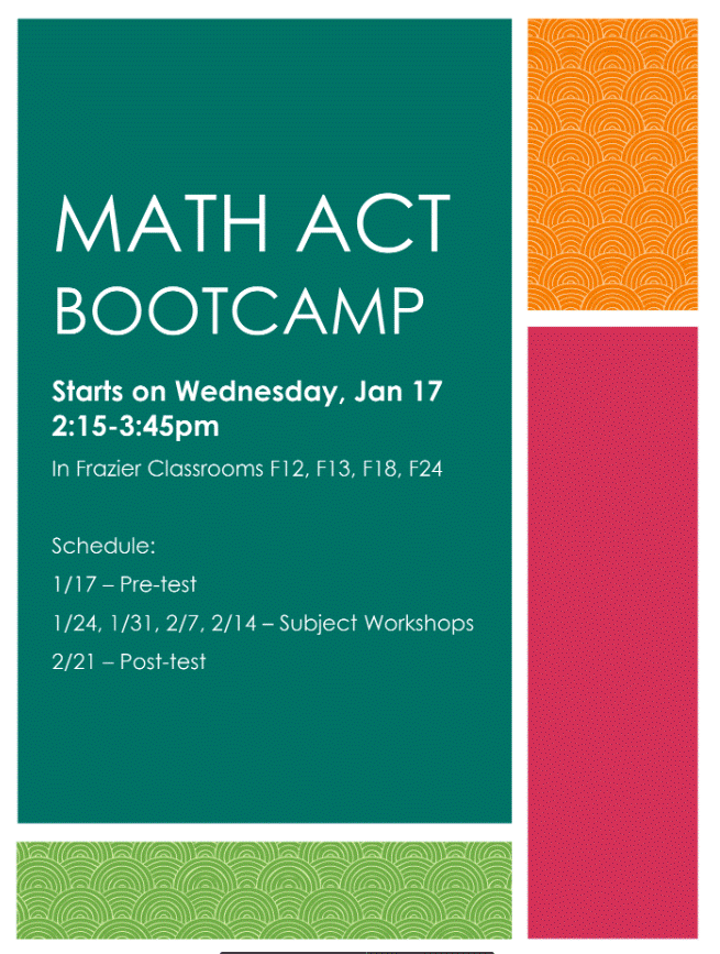 LVA Math ACT Bootcamp Starts Jan. 17