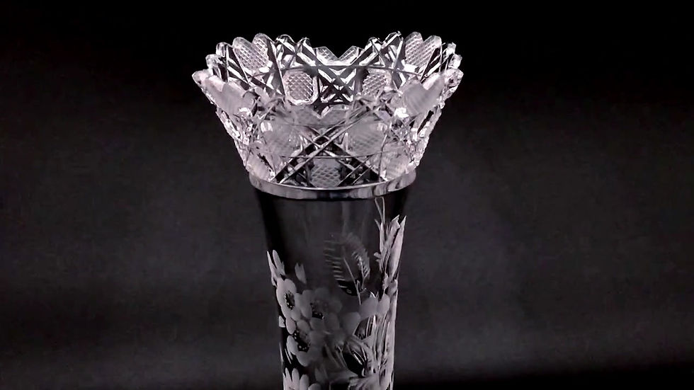 Meissener Bleikristall マイセンクリスタル マイセンフラワー 一輪挿し Φ約90mm×H約240mm クリア ブランド食器 化粧箱あり2