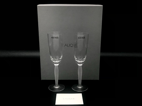 LALIQUE ラリック ルーブル シャンパンフルート フロステッド レリーフ 