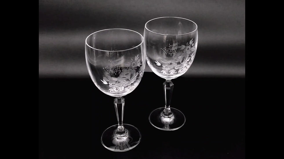 Meissen Lead Crystal  マイセンクリスタル ティーローズ ワイングラス Φ約80mm×H約180mm クリア ブランド食器 化粧箱冊子あり2