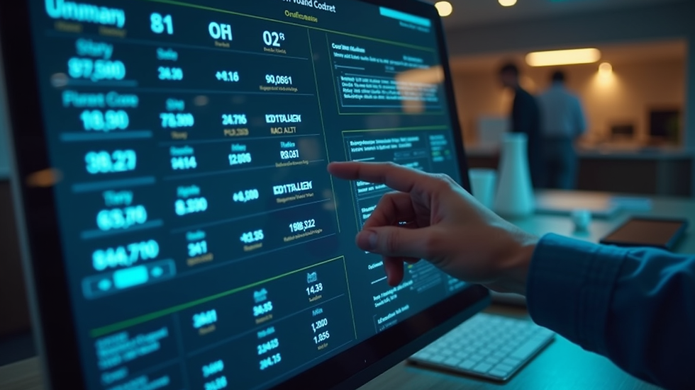 High angle view of a digital dashboard showing NAICS code matching for government contracts