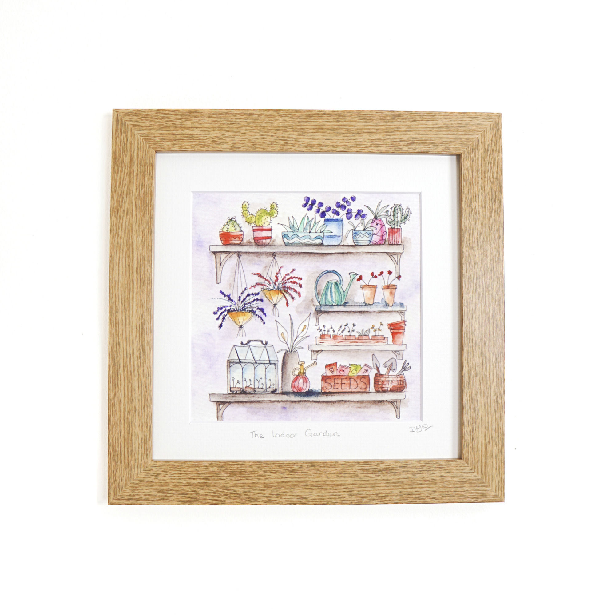 The Indoor Garden framed watercolour print large