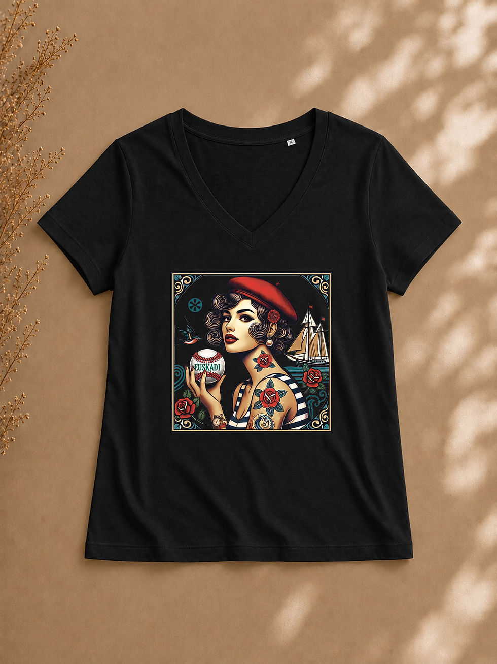 Miniature : FEMME T-SHIRT COL V EUSKADI
