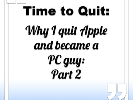 Leaving Apple for the PC