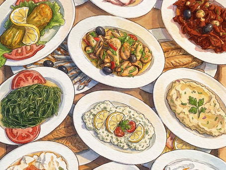 Çilingir sofrası - meyhane meze tabağı geleneksel düzen