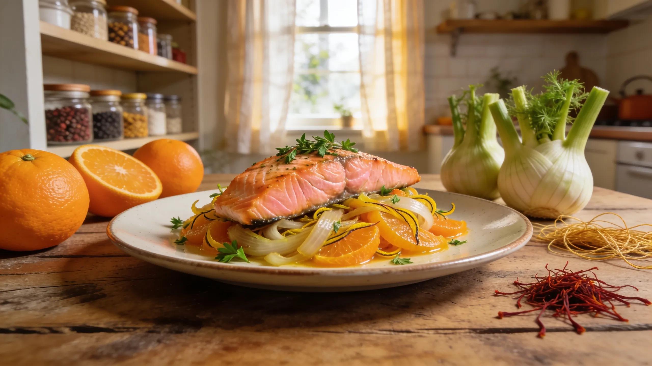 Cortisol, Insulin & Heart Health: Hormone-Balancing Wild Salmon with Braised Orange-Saffron Fennel Recipes for Midlife Wellness