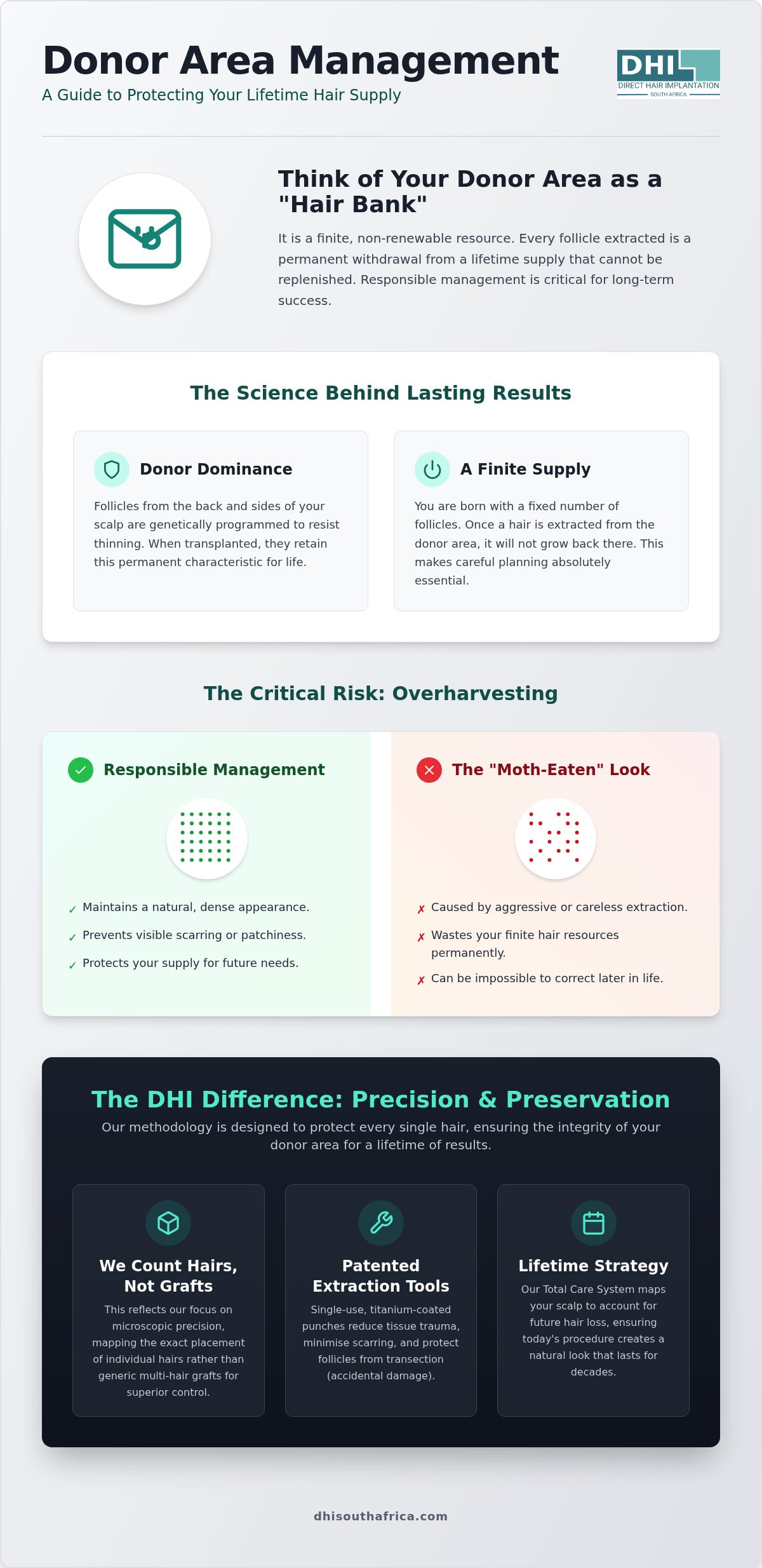Hair transplant donor area management