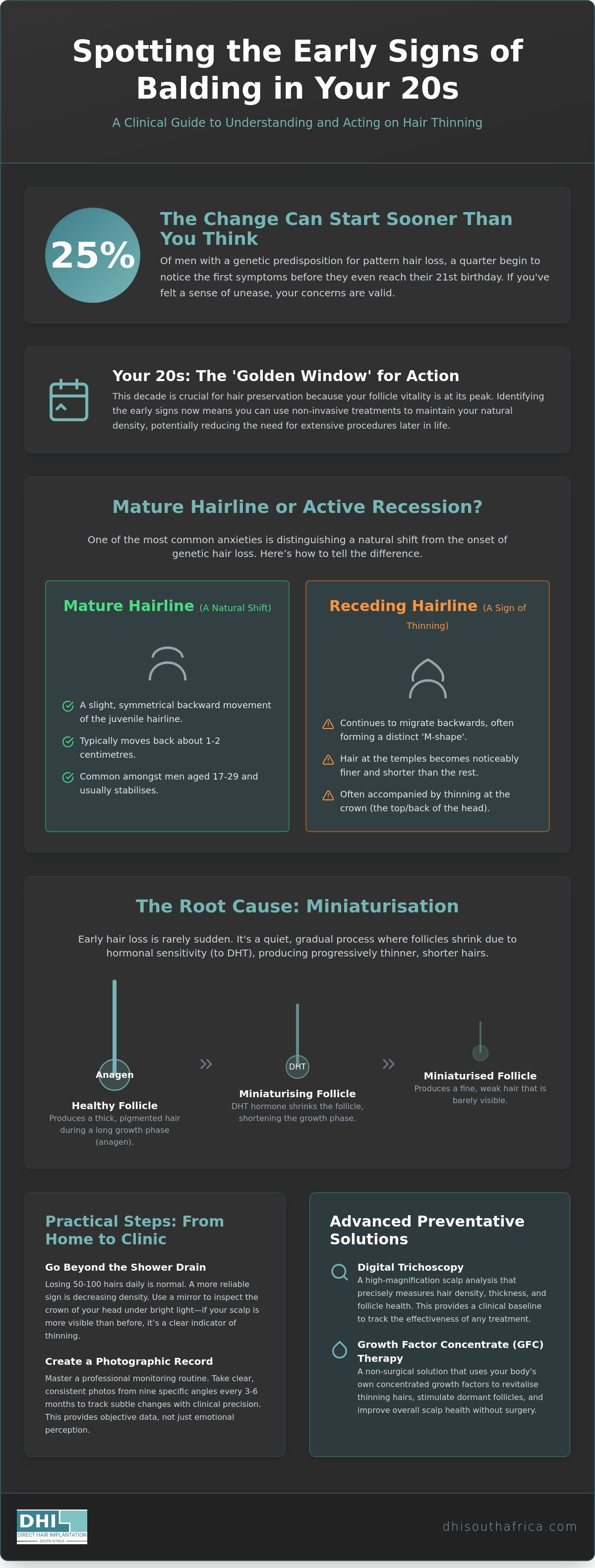 Early signs of balding in 20s