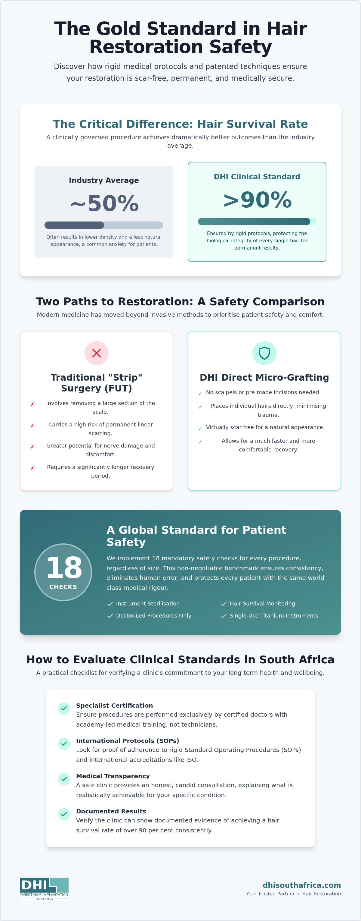 Hair restoration safety protocols