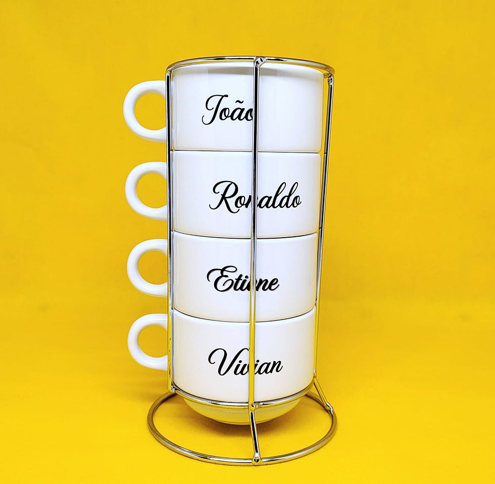 Miniatura: xicaras de ceramica personalizadas jogo com suporte