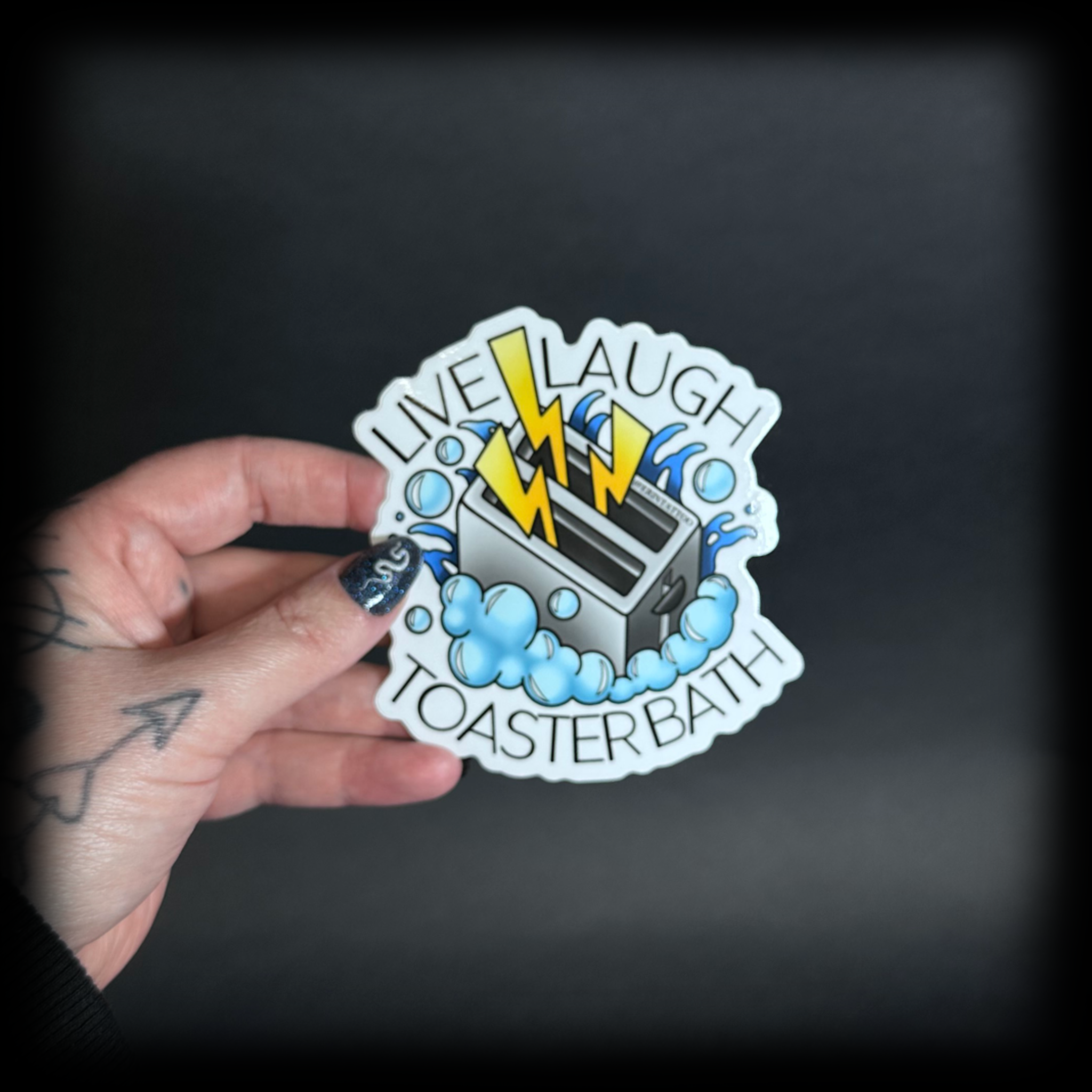 LIVE LAUGH TOASTER BATH sticker