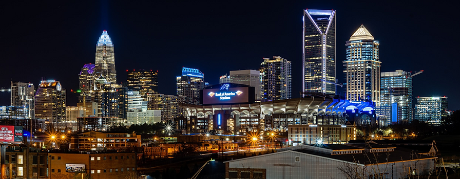 Nighttime in Charlotte, NC.
