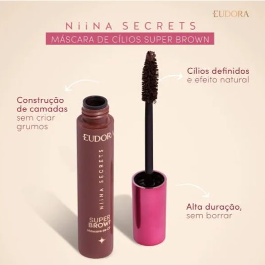 Miniatura: NIINA SECRETS MÁSCARA DE CÍLIOS SUPER BROWN NEUTRALS 10g